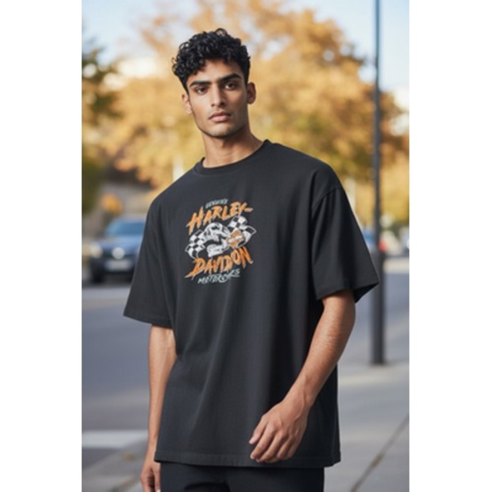 Harley Davidson Shirt Mens 3XL Black Skull Motorcycles Queen City Biker Tee